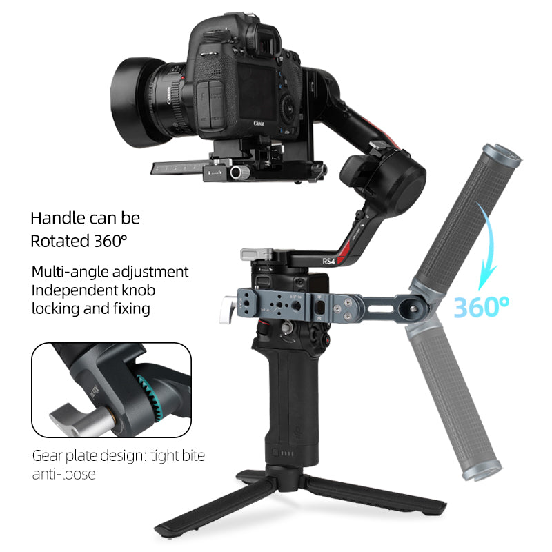 XILETU TH-RS4II Universal Joint Sling Handle w NATO Clamp Cold Shoe with DJI RSC2/RS3/RS3 Mini/RS3 PRO/RS4/RS4 PRO Handheld Stabilizer