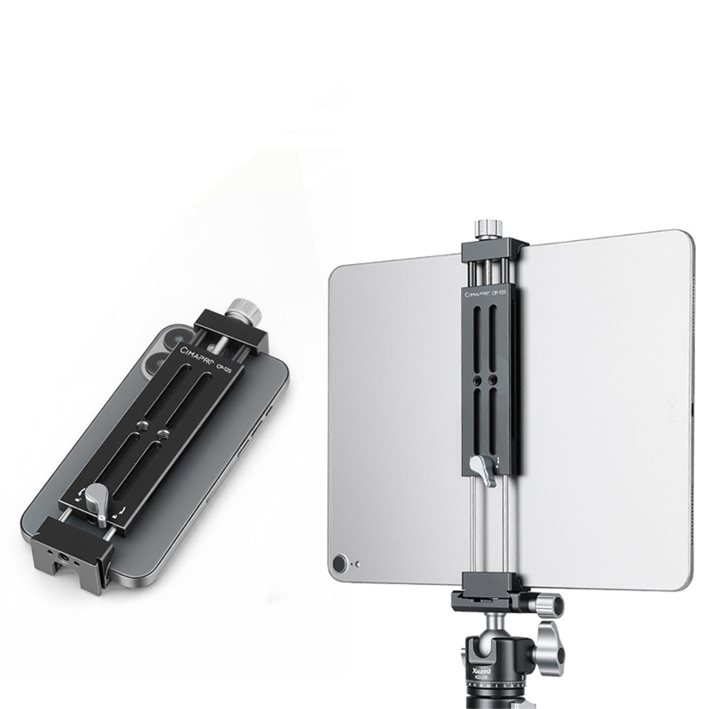 XILETU CP-12S 335mm Phone Tablet Mount, Aluminum Holder Cold Shoe Arca Swiss for iPad Pro 12.9 11 Air iPhone Tripod