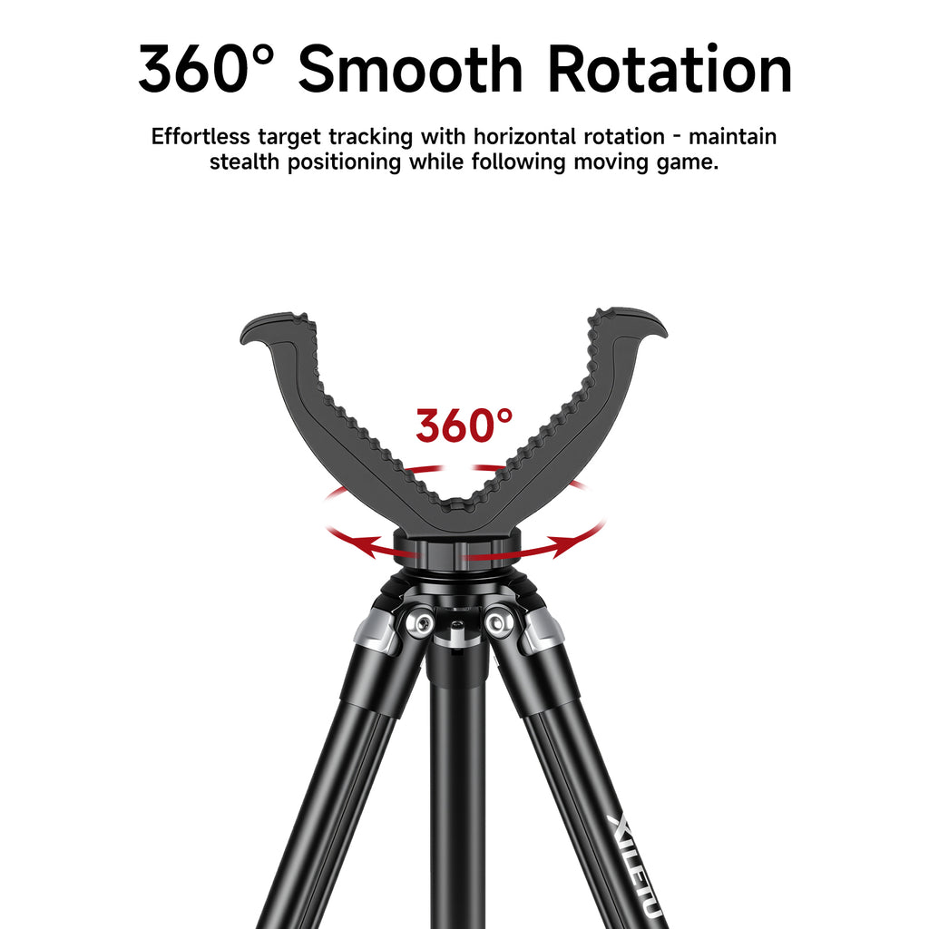 XILETU V-18A 360° Rotating Hunting Tripod for Crossbow Rifle, Detachable V-Yoke Lightweight Alu Shooting Stand (Outdoor Sports)