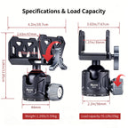 XILETU GD‑44 360° Ball Head Tripod Saddle Mount, 55lbs/25kg Precision Field Support for Outdoor Shooting & Hunting