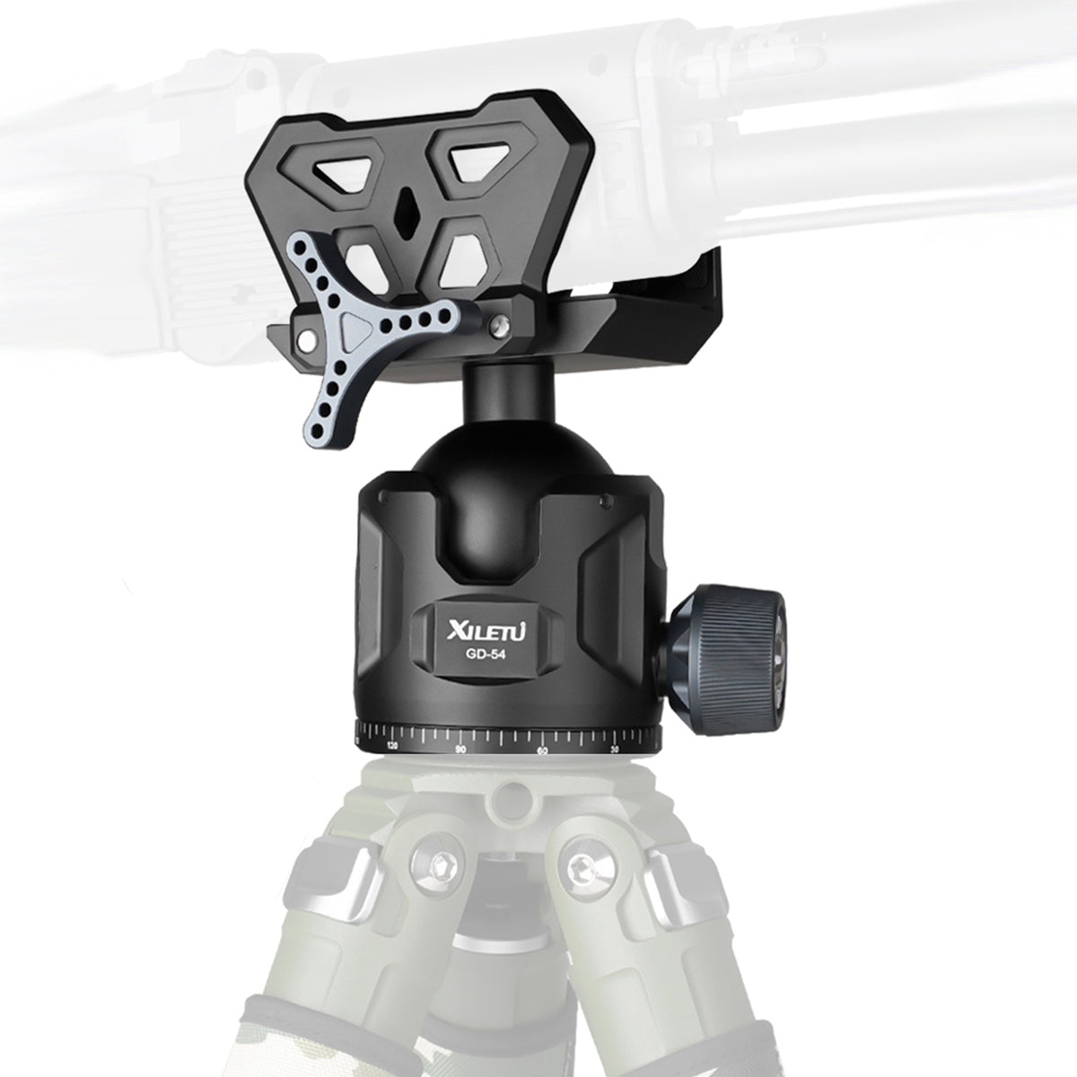 XILETU GD‑54 360° Ball Head Tripod Saddle Mount, 77lbs/35kg Heavy‑Duty Precision Field Support for Outdoor Shooting & Hunting