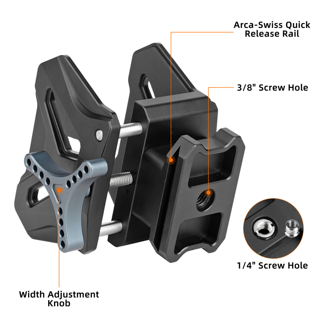 XILETU QRD-3 Aluminum Rifle Clamp Adapter Saddle Rest for Tripod Mount with ARCA SWISS, Tactical Hunting Shooting Clamp