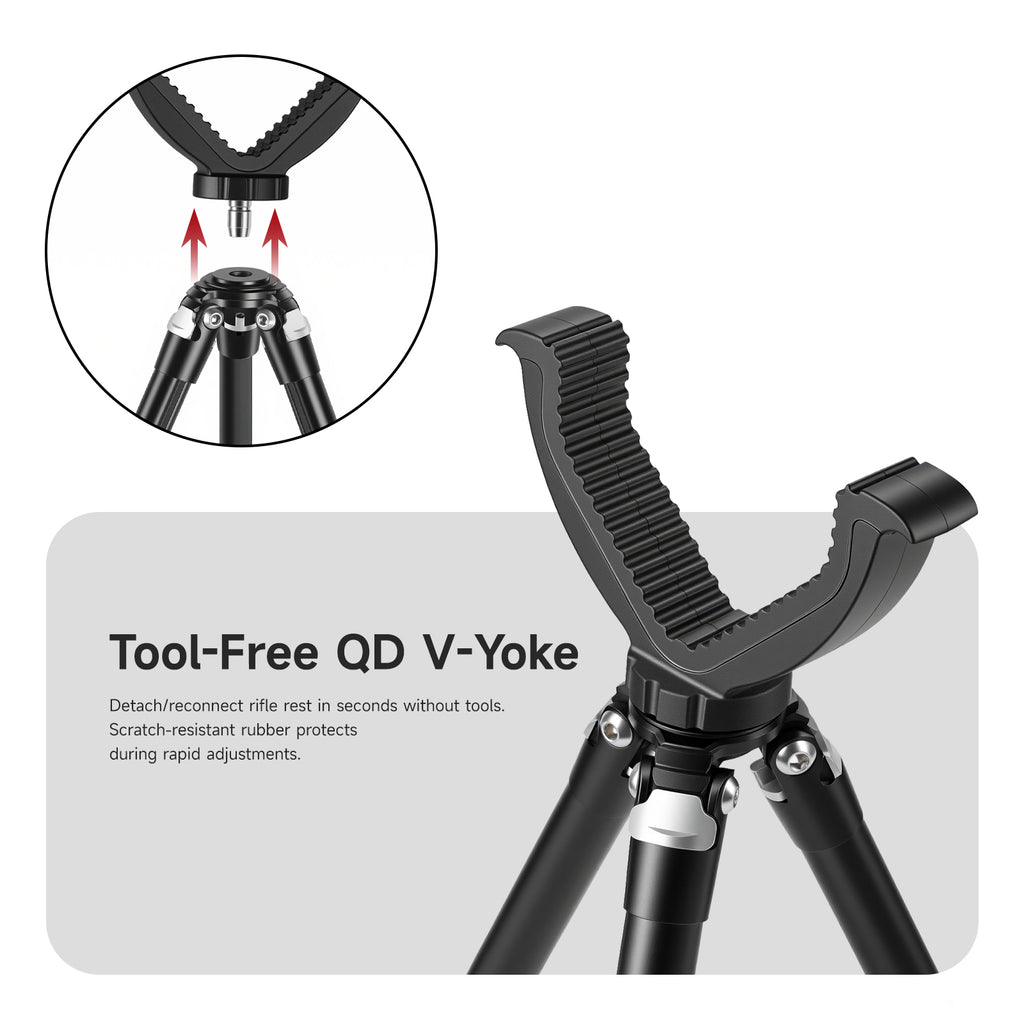 XILETU V-18A 360° Rotating Hunting Tripod for Crossbow Rifle, Detachable V-Yoke Lightweight Alu Shooting Stand (Outdoor Sports)