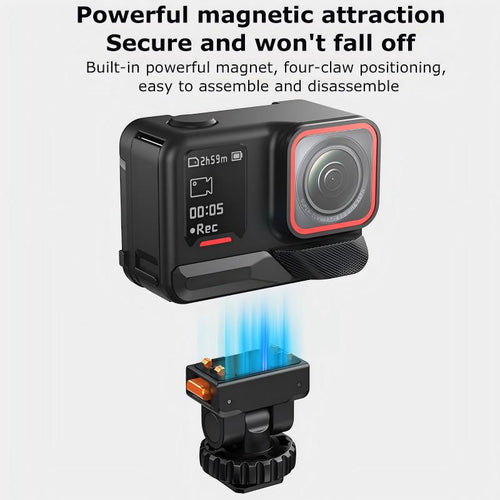 XILETU AC-44 Cold Shoe Mount Magnetic Quick Release 160° Rotatable Bracket 1/4" Adapter for Insta360 Ace/Ace Pro/Ace Pro 2 Tripod