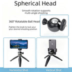 XILETU XS20+XJA Mini Tabletop Tripod Desktop Phone Holder Stand with Clip and Ball Head for iPhone Cell Phone Smartphone DSLR Camera