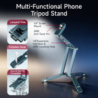 XILETU XJ-28 Mantis Foldable Tripod Hidden Hook Arca Quick Release 1/4 Screw for DJI Pocket3/4 GoPro Phone Travel Vlog Selfie Stick