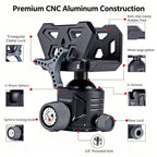 XILETU GD‑44 360° Ball Head Tripod Saddle Mount, 55lbs/25kg Precision Field Support for Outdoor Shooting & Hunting