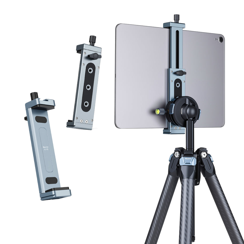 XILETU XJ-15 Universal Aluminum Alloy Tablet Phone Stand Holder Clip Tripod Adjustable Bracket For Mobile Phones Ipro Tablets 12.9in