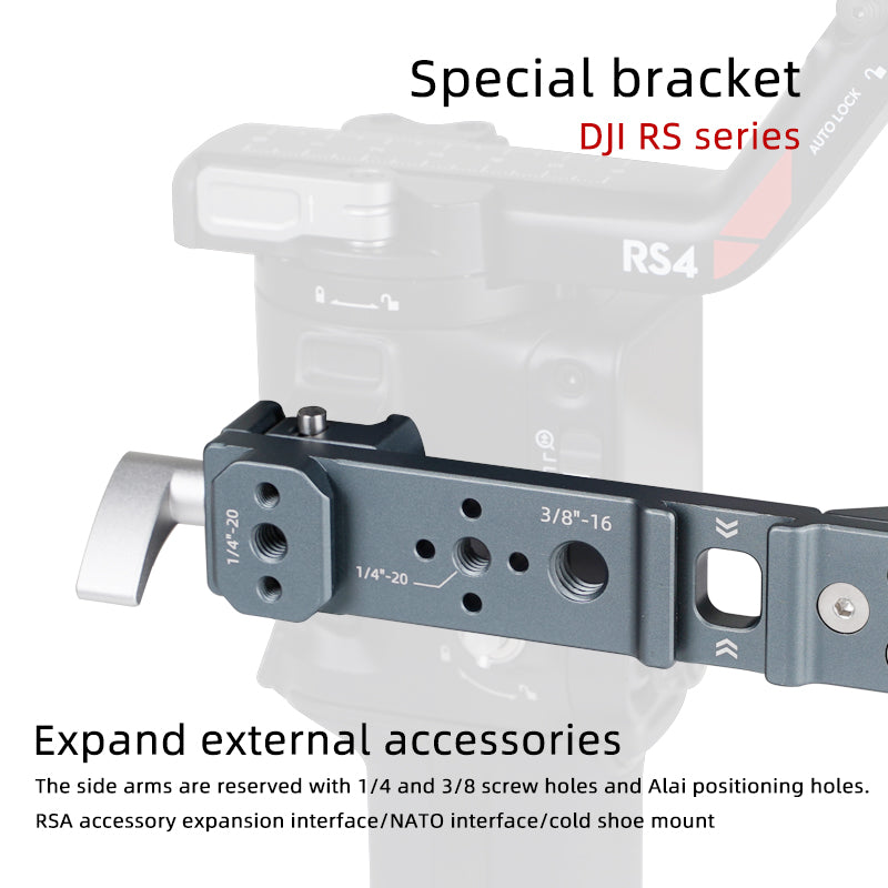 XILETU TH-RS4II Universal Joint Sling Handle w NATO Clamp Cold Shoe with DJI RSC2/RS3/RS3 Mini/RS3 PRO/RS4/RS4 PRO Handheld Stabilizer