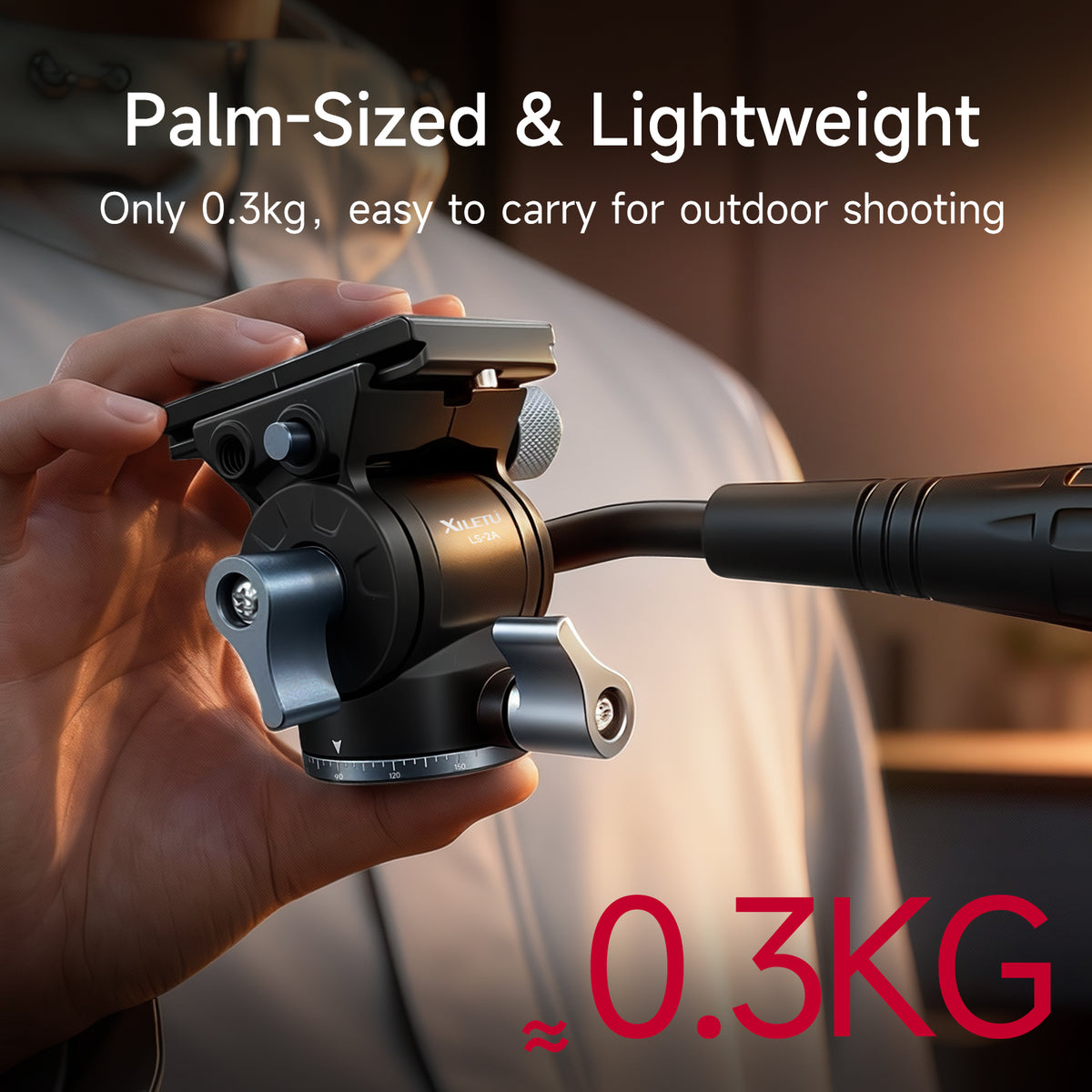 XILETU LS-2A Hydraulic Ball Head Pan Tilt for Panoramic Shooting Tripod with Arca-Swiss Clamp for Monopod and Tripod