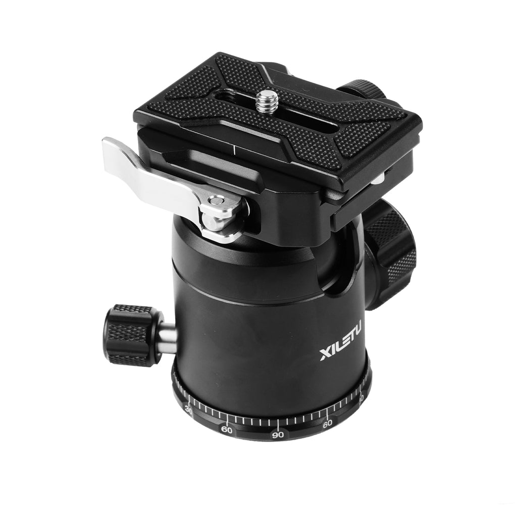 XILETU JS-44S Low‑Profile Ball Head Arca‑Swiss Quick‑Release Tripod Head Independent Damping Lock for DSLR Mirrorless Camera