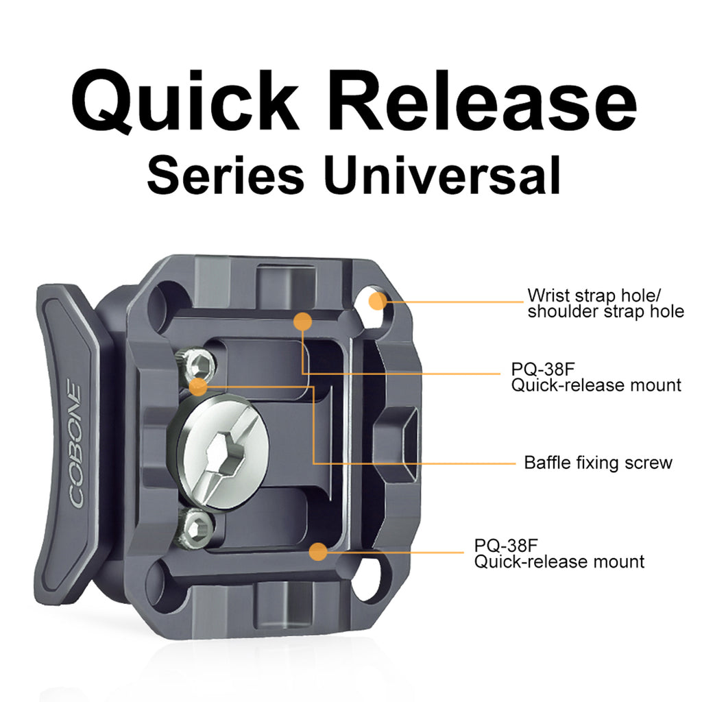 XILETU PQ-38F Anti-Deflection Quick Release Plate 38mm  Arca Type for XQ Backpack Clip Tripod Head Multi-Scene Fast Switching