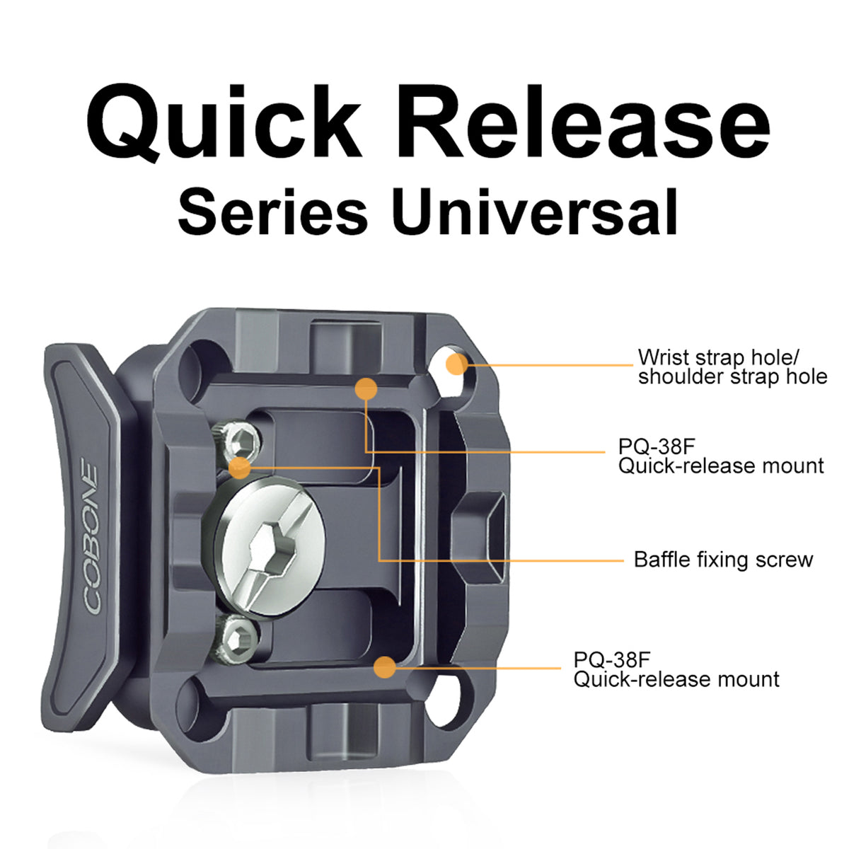 XILETU PQ-38F Anti-Deflection Quick Release Plate 38mm  Arca Type for XQ Backpack Clip Tripod Head Multi-Scene Fast Switching