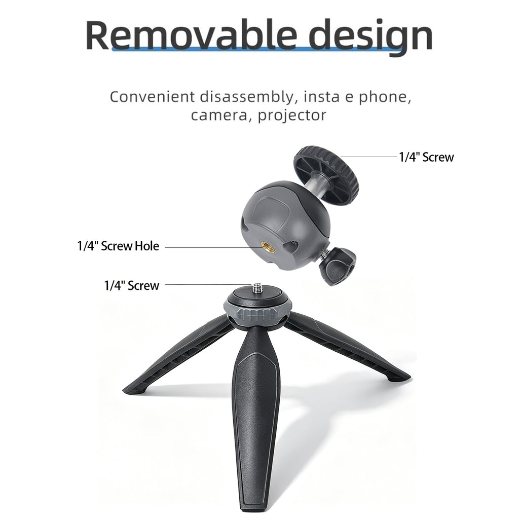 XILETU XS20+XJA Mini Tabletop Tripod Desktop Phone Holder Stand with Clip and Ball Head for iPhone Cell Phone Smartphone DSLR Camera