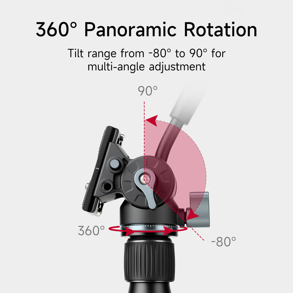 XILETU LS-2A Hydraulic Ball Head Pan Tilt for Panoramic Shooting Tripod with Arca-Swiss Clamp for Monopod and Tripod