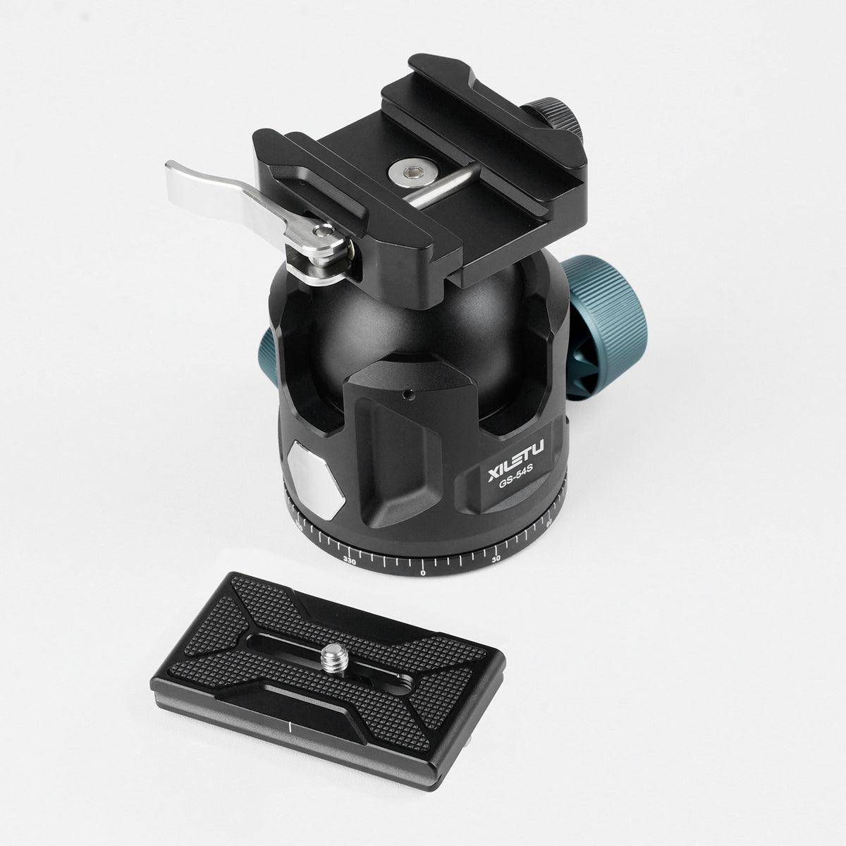 XILETU GS‑54S Low‑Profile Tripod Ball Head, Independent Damping Lock, Arca‑Swiss Quick‑Release for DSLR & Mirrorless Cameras
