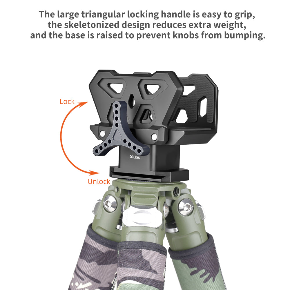 XILETU QRD‑1 Arca‑Swiss Saddle Tripod Clamp, Lightweight Quick‑Release Dovetail Mount for Outdoor Sports & Field Activities