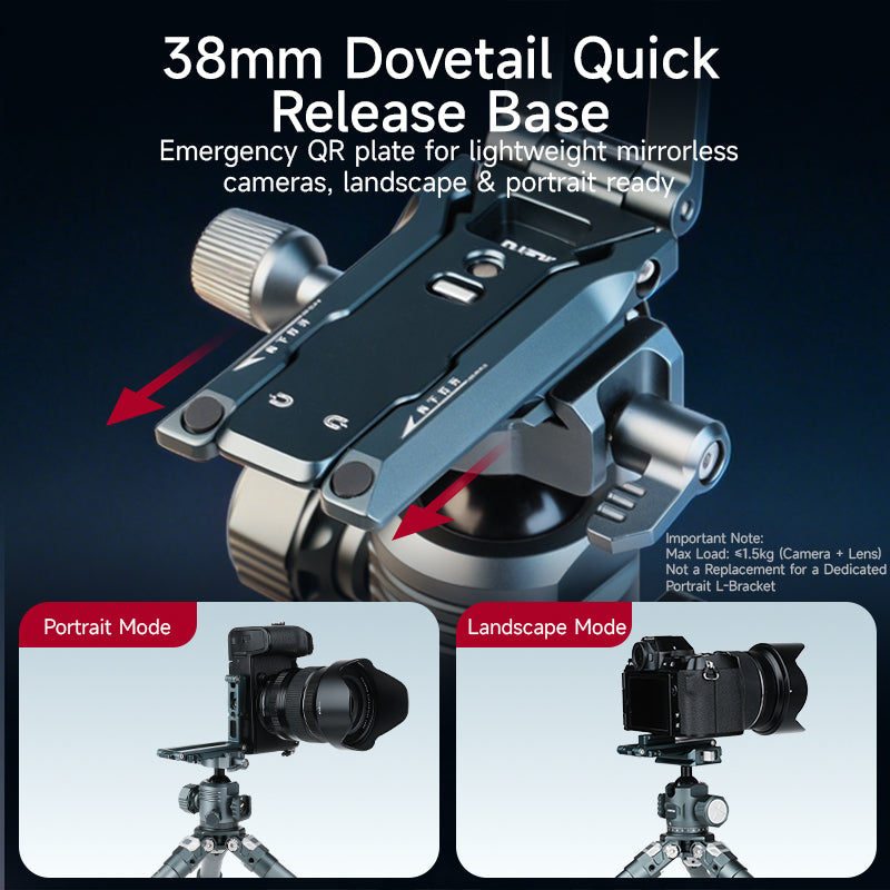 XILETU XJ-28 Mantis Foldable Tripod Hidden Hook Arca Quick Release 1/4 Screw for DJI Pocket3/4 GoPro Phone Travel Vlog Selfie Stick