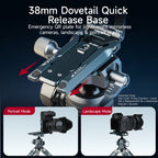 XILETU XJ-28 Mantis Foldable Tripod Hidden Hook Arca Quick Release 1/4 Screw for DJI Pocket3/4 GoPro Phone Travel Vlog Selfie Stick