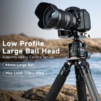 XILETU GS‑54S Low‑Profile Tripod Ball Head, Independent Damping Lock, Arca‑Swiss Quick‑Release for DSLR & Mirrorless Cameras