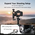XILETU G-36 Metal Low‑Profile Ball Head, ARRI Locating Hole & Side 1/4" Port, Dual‑Device for DSLR Mirrorless Vlog Live Streaming