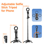 XILETU P-15C Magnetic Magsafe Selfie Stick Tripod Bluetooth Remote Pocket Stand For iPhone Android Vlog Travel