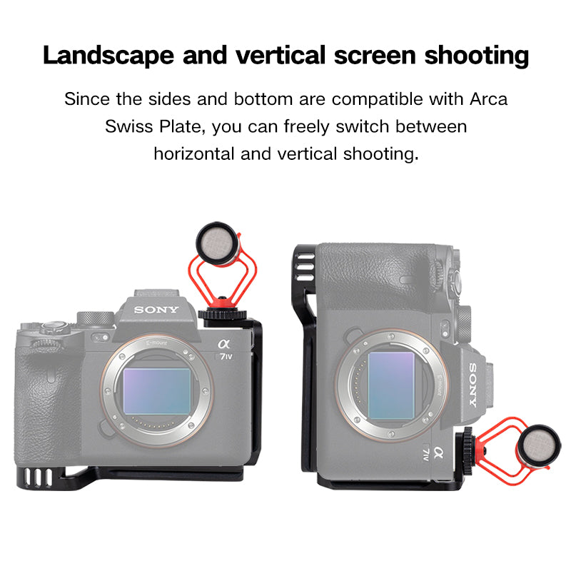 XILETU LB-A7M4III Lightweight L Bracket Arca Swiss Quick Release Plate Vertical Shooting L Plate Camera Tripod Mount for Sony A7M4 A7R4