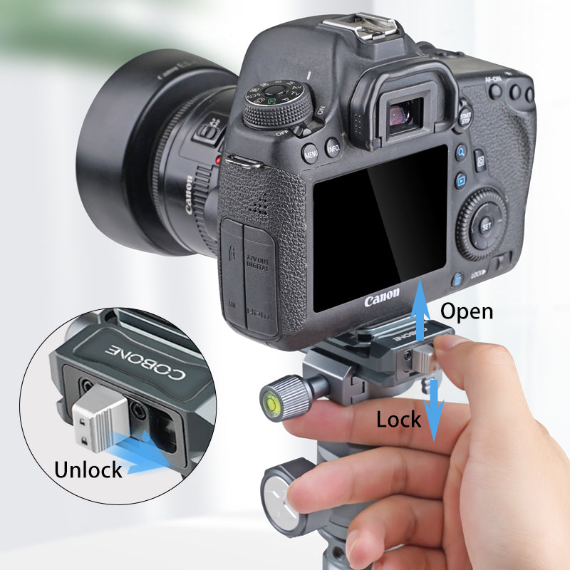 XILETU XQ-1S Quick Release Plate Clamp with Arca Swiss Quick Release Plate Quick Mounting Bracket for DSLR Camera Tripod Adapter