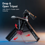 XILETU XS-22 3-Section Extendable Selfie Stick Tripod Aluminum Alloy ABS For DJI Action 6 5 Pro 4 Pocket 4 3 GoPro Vlog Bracket