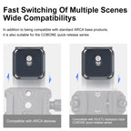 XILETU PQ-38F Anti-Deflection Quick Release Plate 38mm  Arca Type for XQ Backpack Clip Tripod Head Multi-Scene Fast Switching