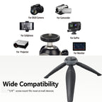 XILETU XS20+XJA Mini Tabletop Tripod Desktop Phone Holder Stand with Clip and Ball Head for iPhone Cell Phone Smartphone DSLR Camera