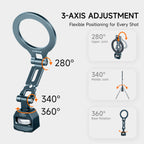 XILETU QPQ-T2 Camera Cage Phone Mount, Dual-Sided Magnetic Holder, Phone Extension Arm, 1/4"-20 Mount for Filmmaking