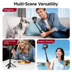 XILETU XS-22 3-Section Extendable Selfie Stick Tripod Aluminum Alloy ABS For DJI Action 6 5 Pro 4 Pocket 4 3 GoPro Vlog Bracket