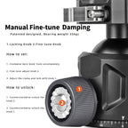 XILETU GS‑54 Aluminum 360° Panoramic Ball Head, 77lbs/35kg Max Load, Arca‑Swiss Compatible, Precision Support for Field & Photography