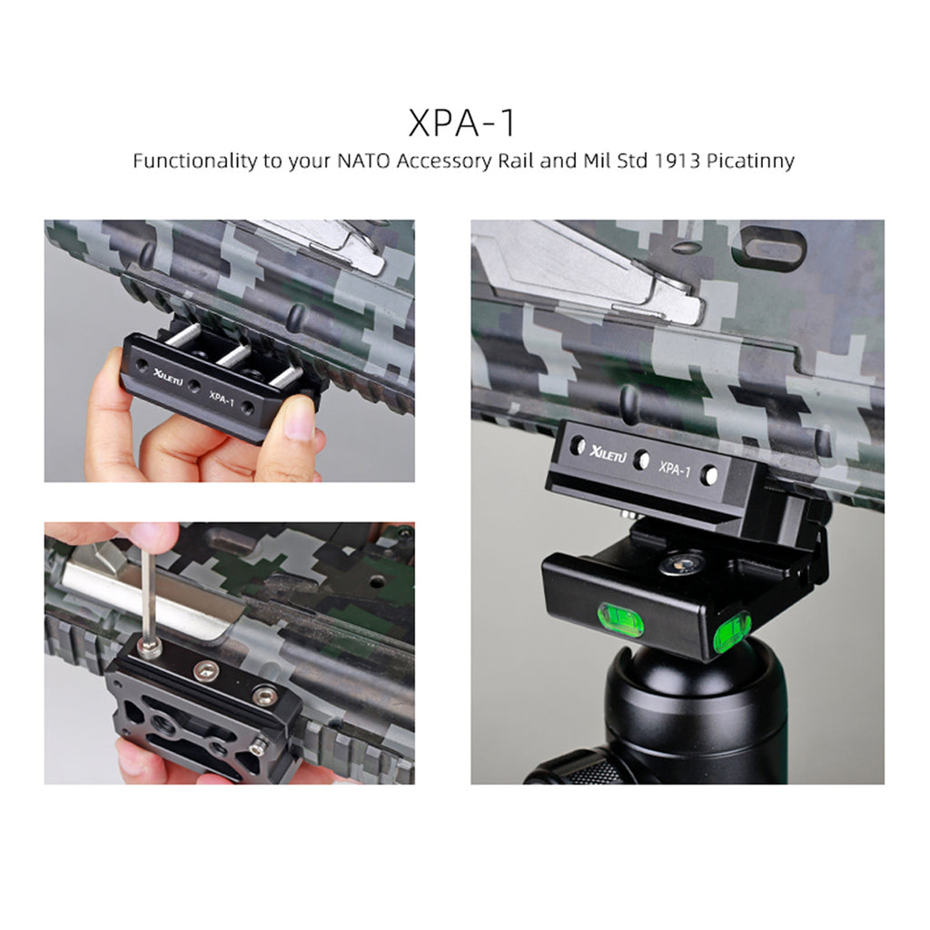 XILETU XPA-1 Picatinny Arca Swiss Plate Picatinny Convert to ARCA Quick Release Plate Rail Hunting Tripod Dovetail Mount Adapter
