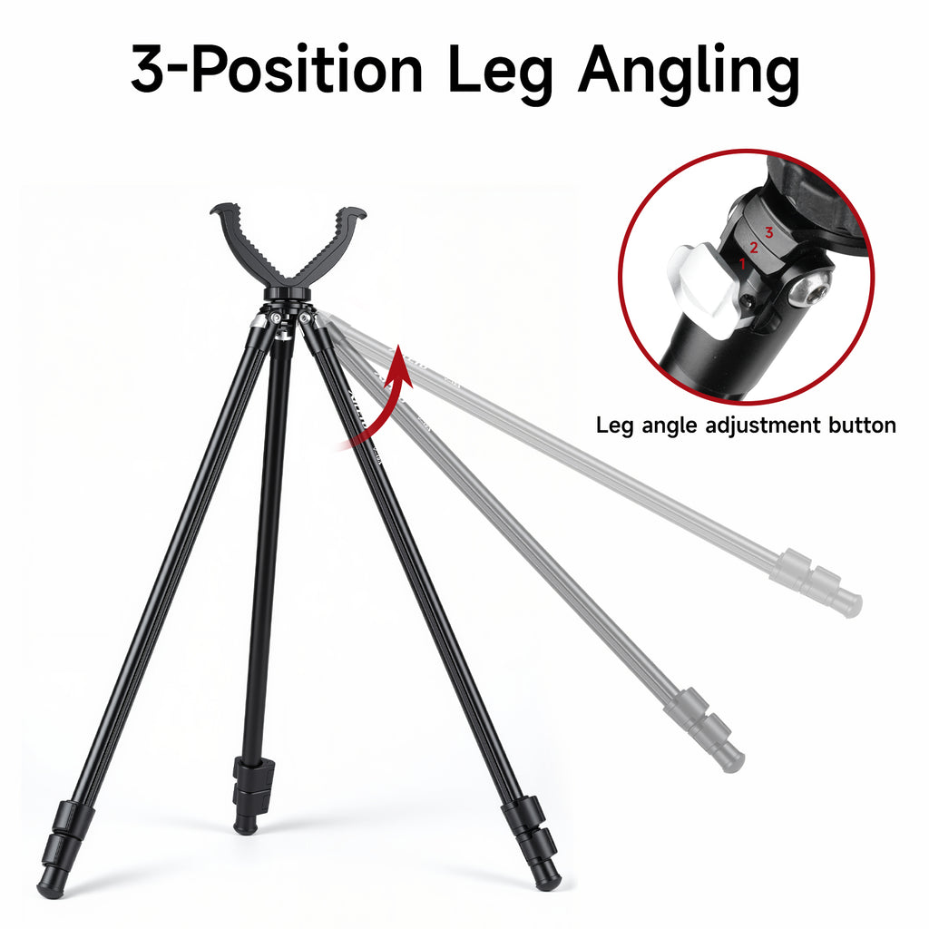 XILETU V-18A 360° Rotating Hunting Tripod for Crossbow Rifle, Detachable V-Yoke Lightweight Alu Shooting Stand (Outdoor Sports)