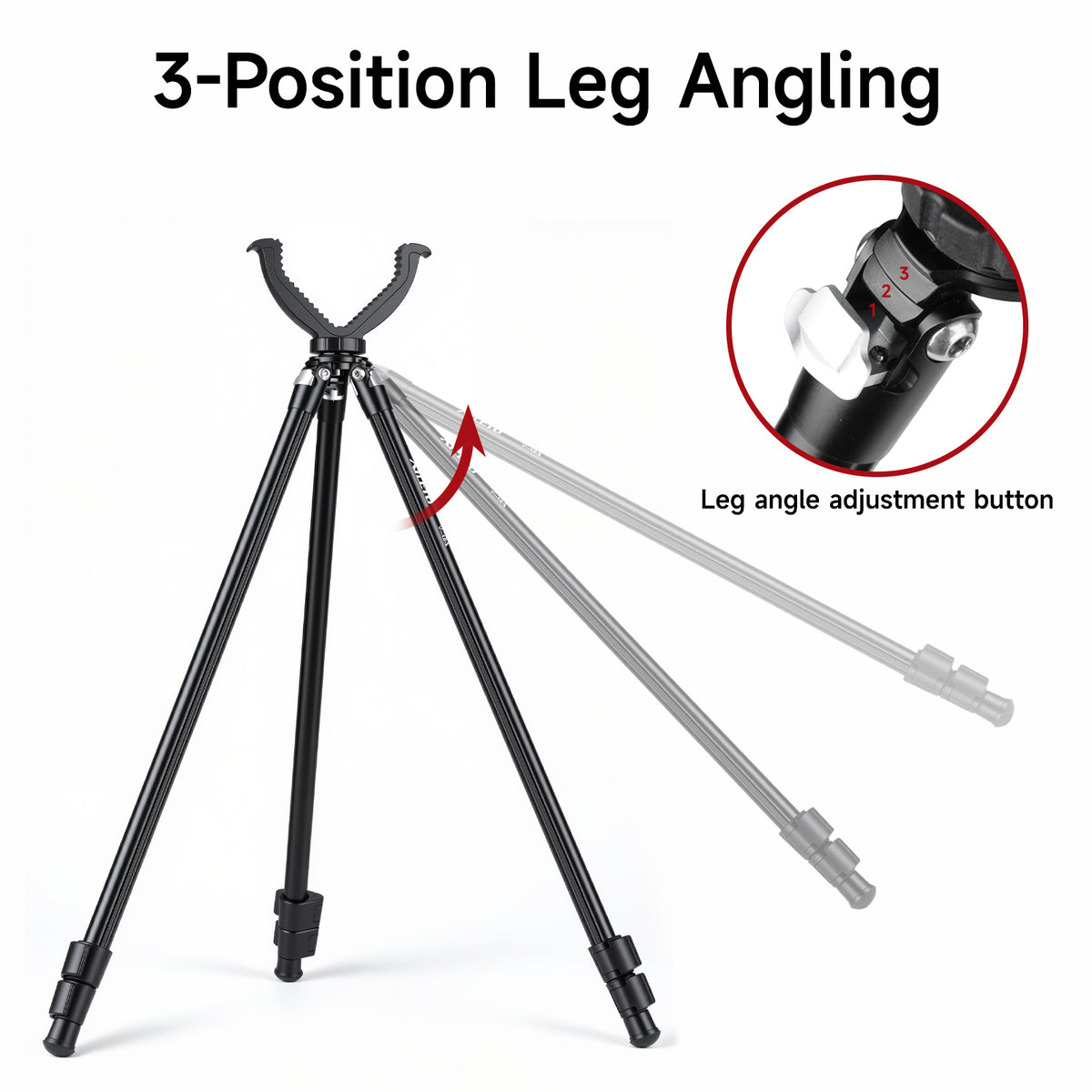XILETU V-18A 360° Rotating Hunting Tripod for Crossbow Rifle, Detachable V-Yoke Lightweight Alu Shooting Stand (Outdoor Sports)