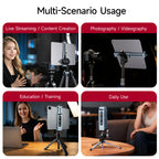 XILETU XJ-15 Universal Aluminum Alloy Tablet Phone Stand Holder Clip Tripod Adjustable Bracket For Mobile Phones Ipro Tablets 12.9in