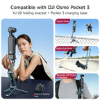 XILETU XJ-28 Mantis Foldable Tripod Hidden Hook Arca Quick Release 1/4 Screw for DJI Pocket3/4 GoPro Phone Travel Vlog Selfie Stick