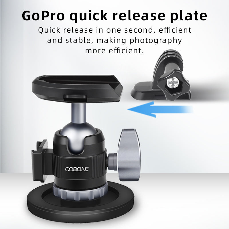 XILETU QM-1S Car Quick Release Magnetic Stand Suction Cup Base Suitable for Gopro/Action3/4 Video Panoramic Insta360x4 Action Camera