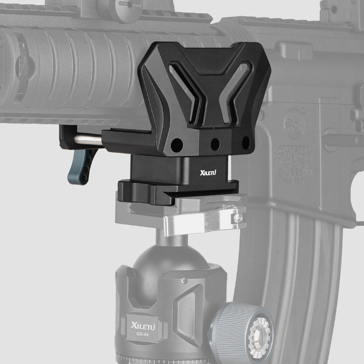 XILETU QRD-3 Aluminum Rifle Clamp Adapter Saddle Rest for Tripod Mount with ARCA SWISS, Tactical Hunting Shooting Clamp