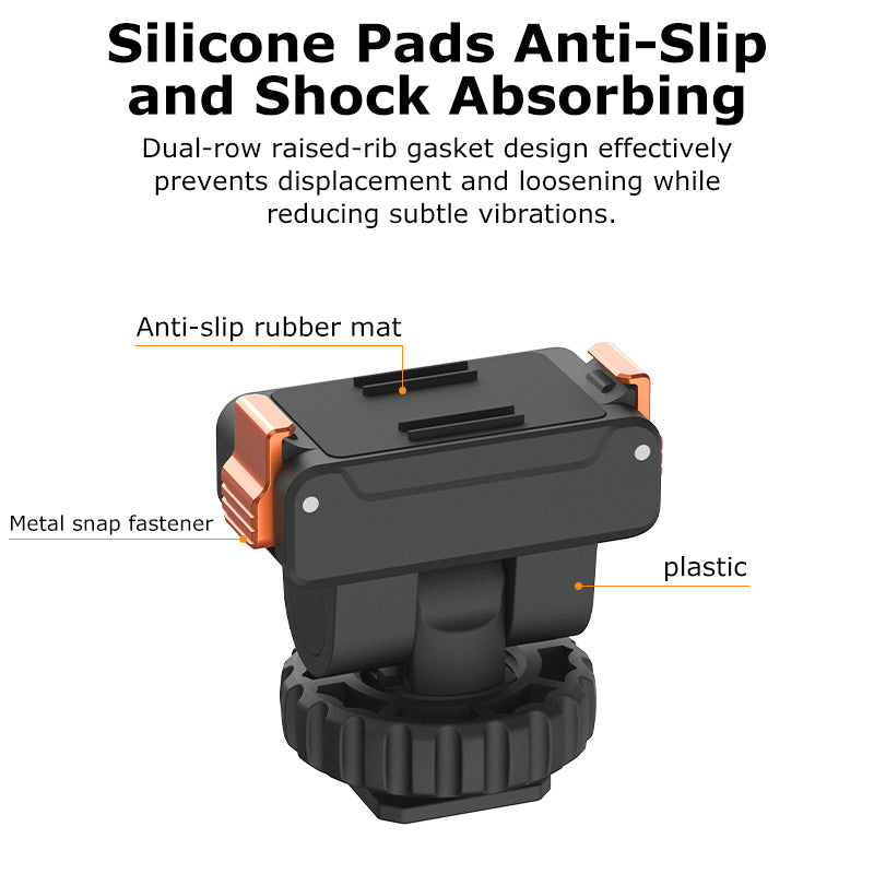 XILETU AC-36 Magnetic Quick Release Cold Shoe Base 1/4" Dual Claw Mount for DJI Action 5 Pro 4 3 Tripod Selfie Stick Vlog Accessory