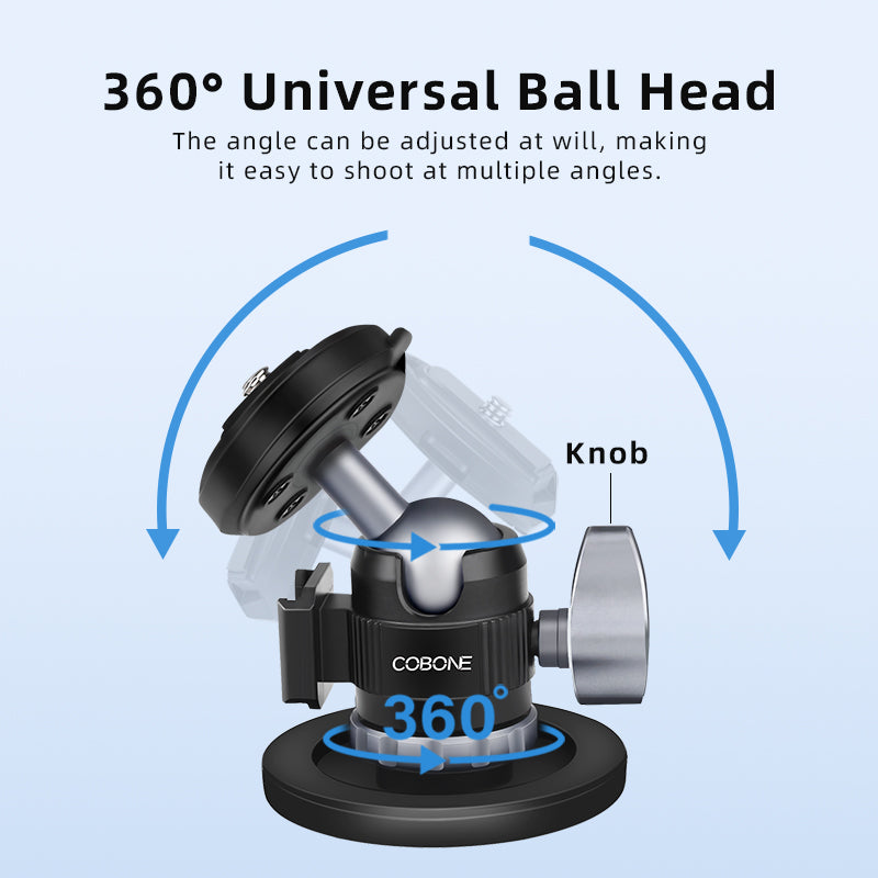 XILETU QM-1S Car Quick Release Magnetic Stand Suction Cup Base Suitable for Gopro/Action3/4 Video Panoramic Insta360x4 Action Camera
