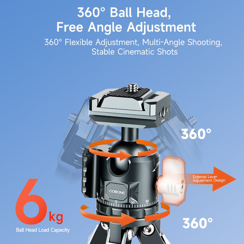 XILETU MT15+MG25Q Desktop Photography Tripod Dual Cold Shoe Mini Ball Head Portable Handheld Stand for Camera Phone Vlog Shooting