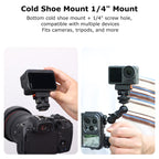 XILETU AC-36 Magnetic Quick Release Cold Shoe Base 1/4" Dual Claw Mount for DJI Action 5 Pro 4 3 Tripod Selfie Stick Vlog Accessory