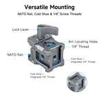 XILETU XDS-14 NATO Clamp Mount for DJI RS Series Stabilizer Multi‑Side Cold Shoe 1/4 Screw Hole ARRI Locating for Vlog Video Shooting