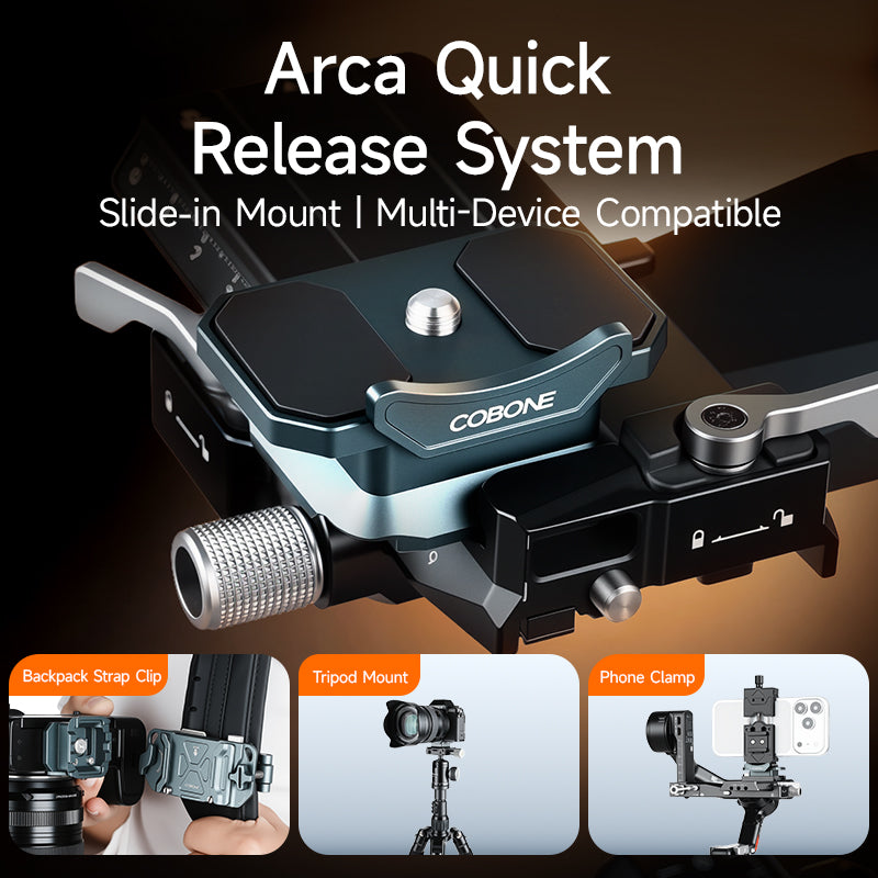 XILETU PQ-38D Anti-Twist Arca Quick Release Clamp Lock For DJI RS3 RS4 RS5 Gimbal Camera Tripod Backpack Vlog Shooting