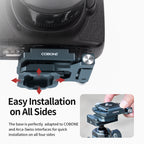 XILETU XQL-1 Foldable L-Bracket Arca-Swiss QR Plate with Dovetail Base for Vertical/Horizontal Shooting, Tripod/DSLR Cameras