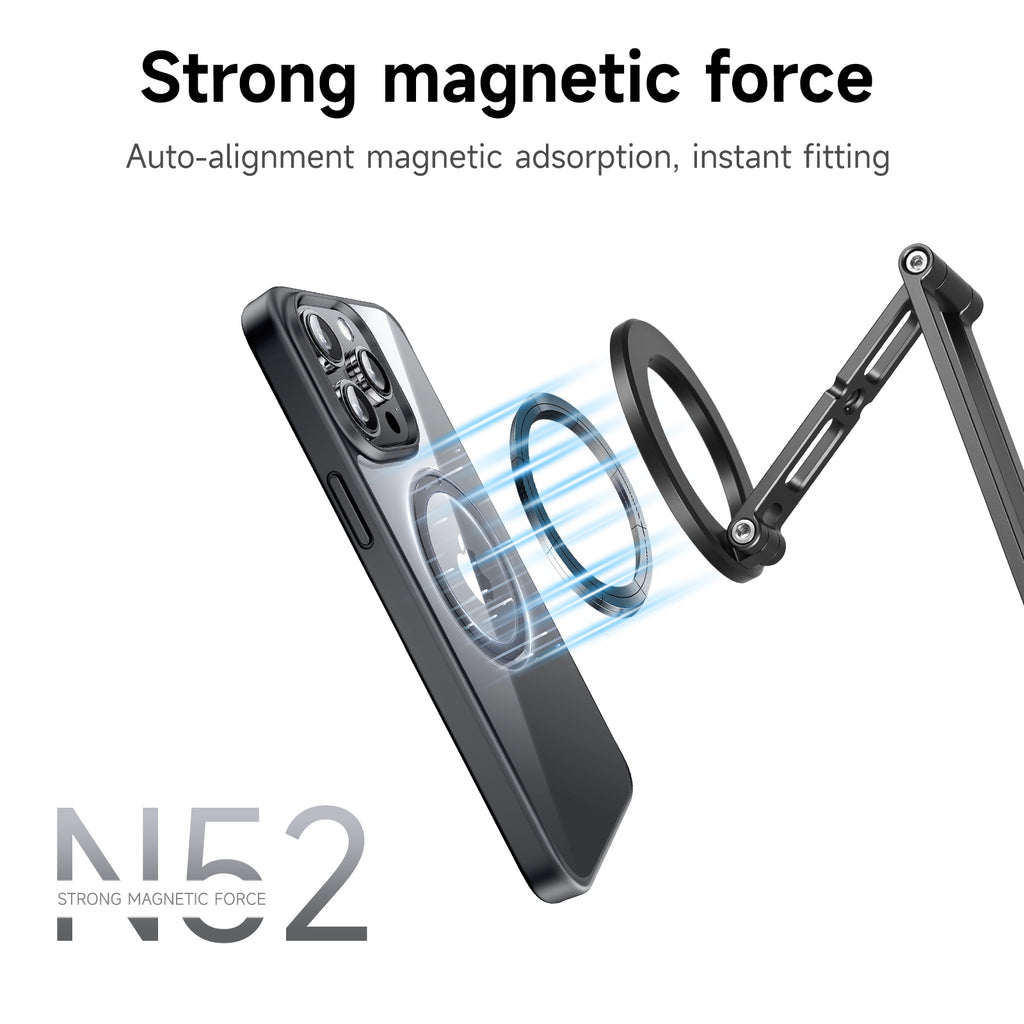 XILETU XJ‑26 MagSafe Magnetic Phone Stand, Foldable Aluminum Alloy Portable Phone Mount