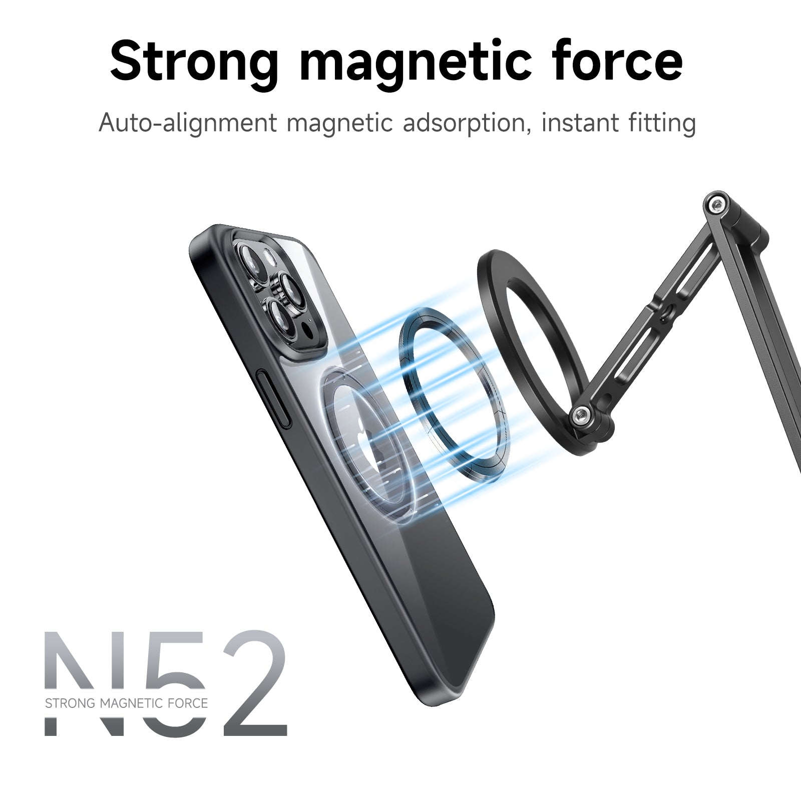 XILETU XJ‑26 MagSafe Magnetic Phone Stand, Foldable Aluminum Alloy Portable Phone Mount